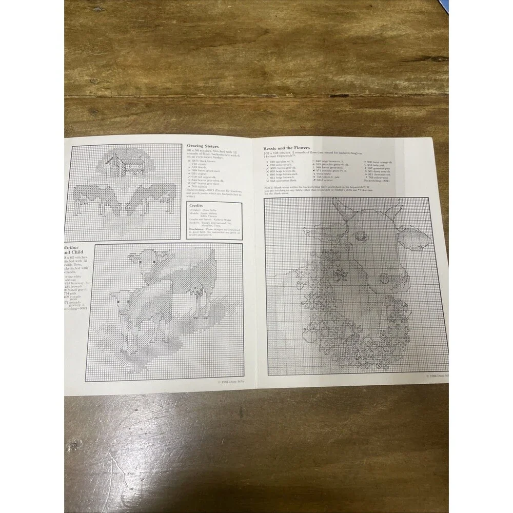 Vintage Cross Stitch Patterns, Cows DS 3 by Diane Selby, Hickory Hollow